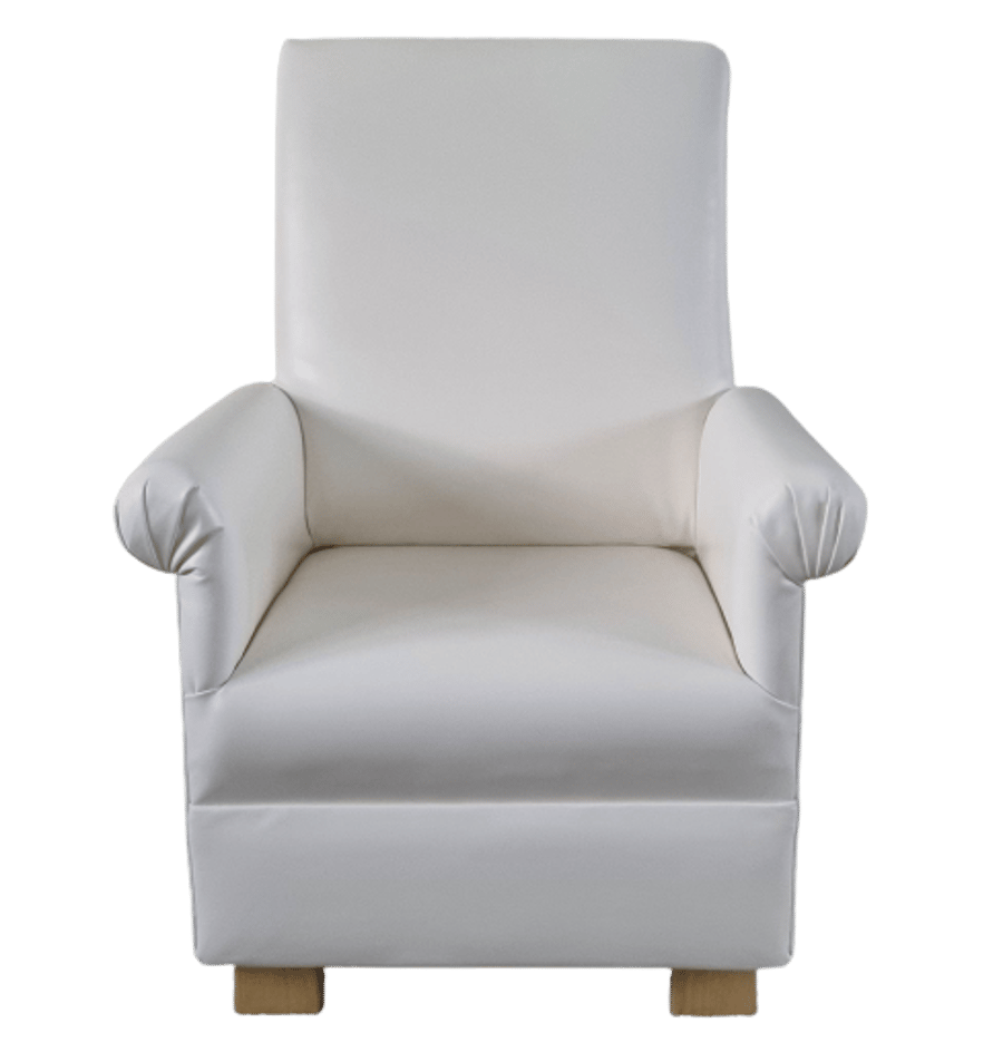 Children's Faux Cream Leather Chair Kids Armchair Nursery Girls Boys Bedroom