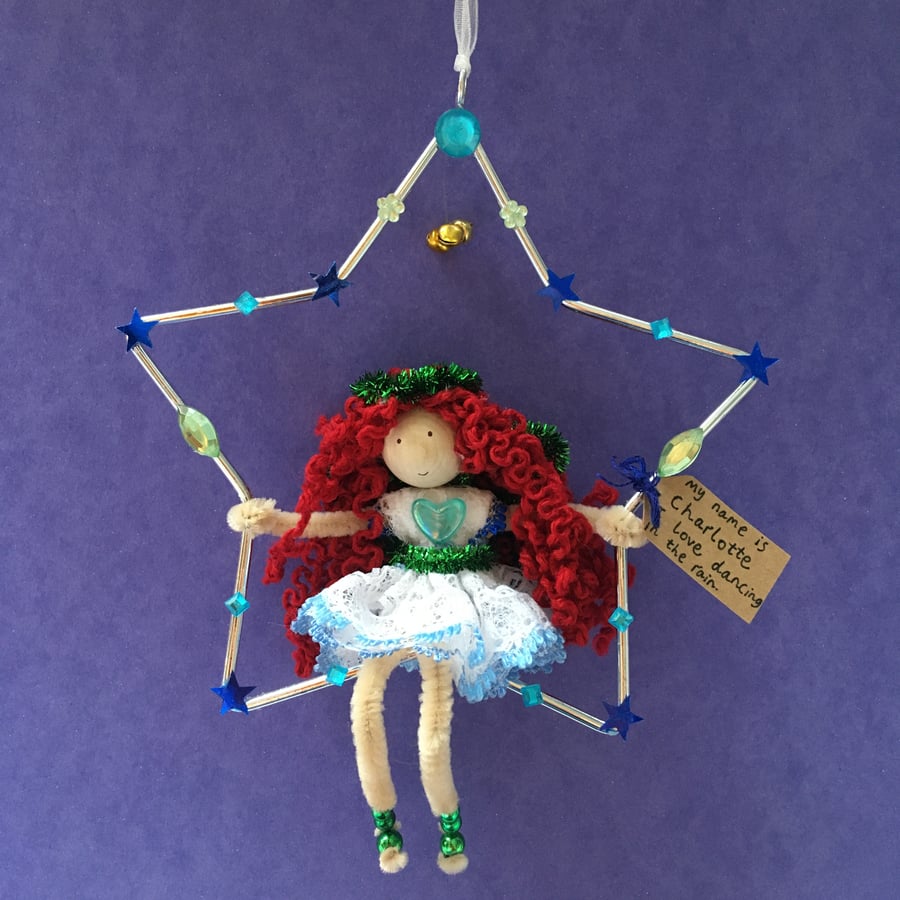 Fairy In A Star Decoration, Blue