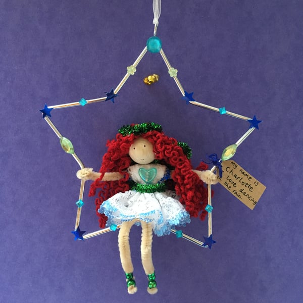 Fairy In A Star Decoration, Blue