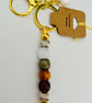 Keyring  or bag charm in earthy autumn tones 