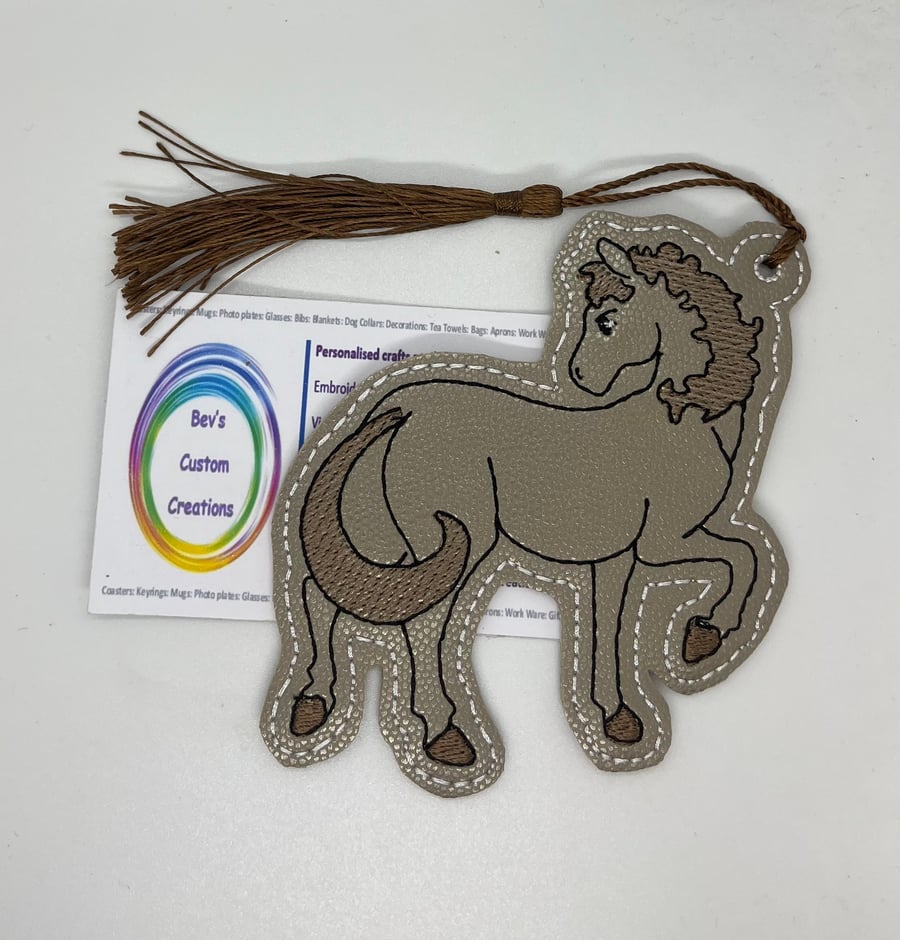 Horse embroidered bookmark 