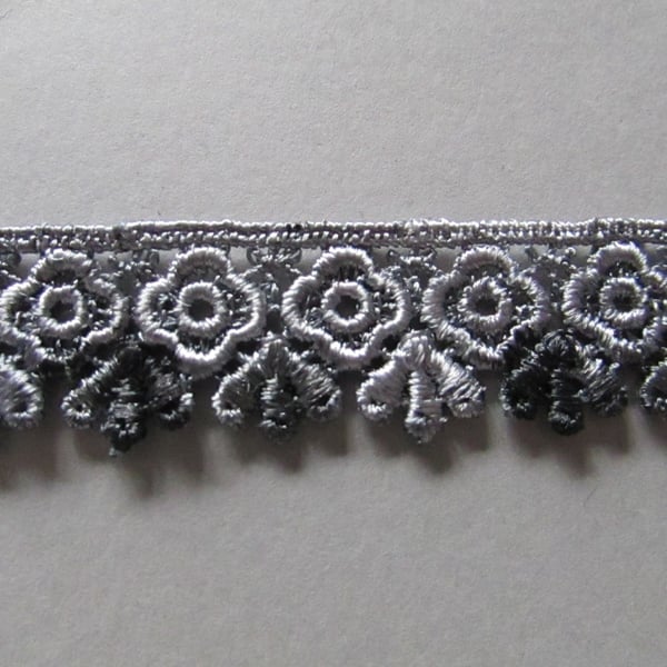 Grey Ombre Venise Guipure Lace sold by the metre