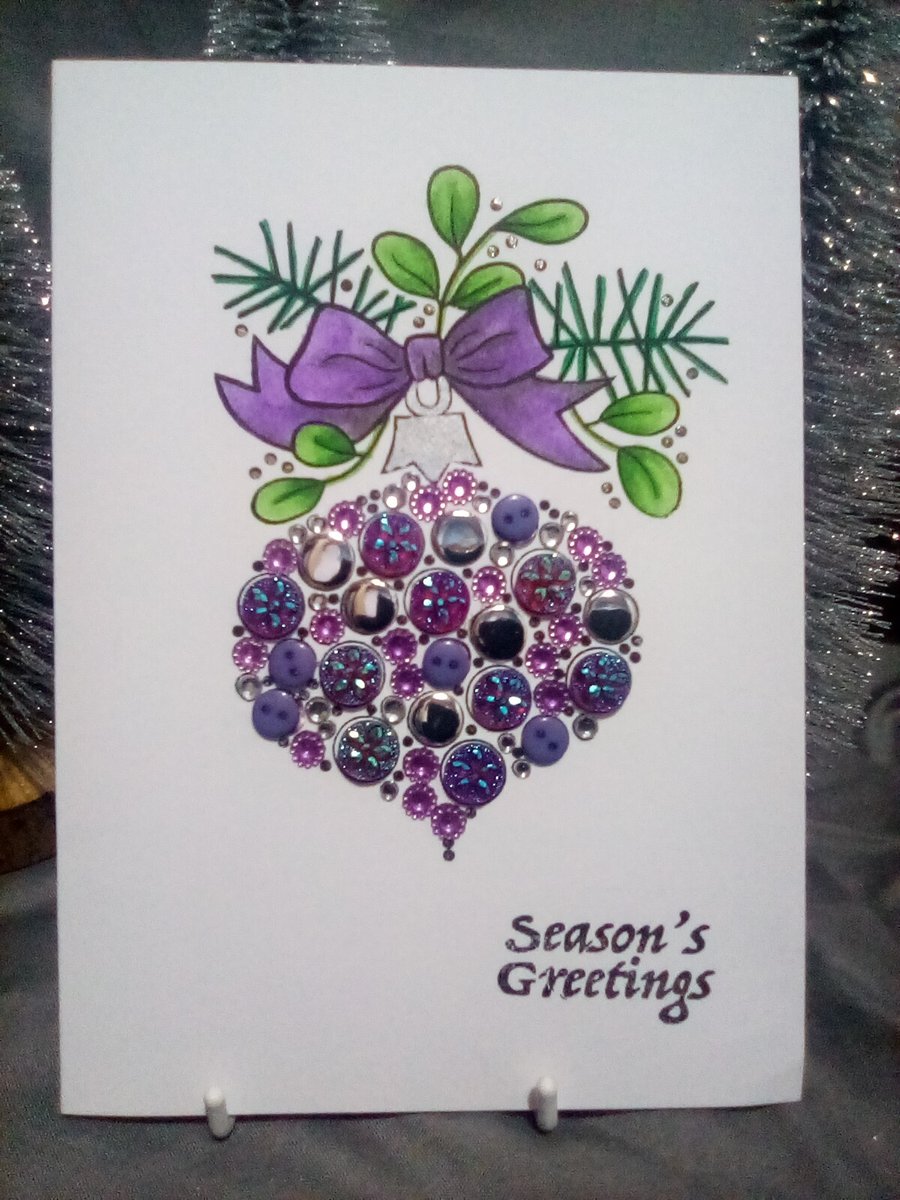 Watercolour Christmas ornament card