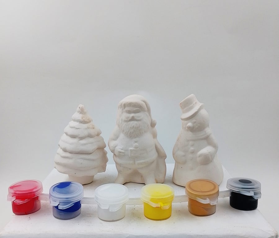 Christmas Pottery Painting Set, Kids Craft Kit