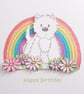 Rainbow Flower Westie Card - Happy Birthday  - Image 3