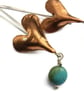 Copper heart earrings - Image 1