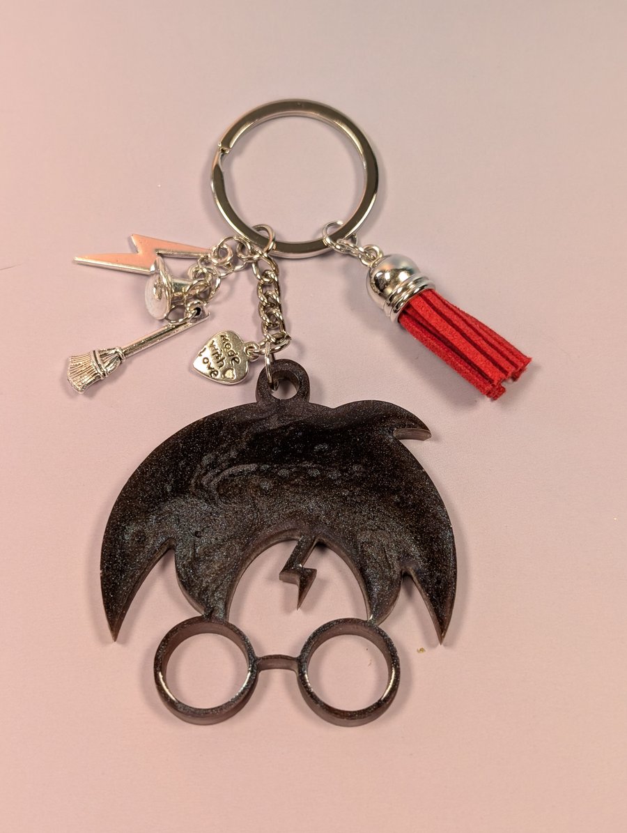Boy Who Lived Keychain – Handmade Resin Harry-Inspired Gift