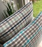Angharad cushion - Aqua Blue 14" square. Handwoven in Wales - Image 6