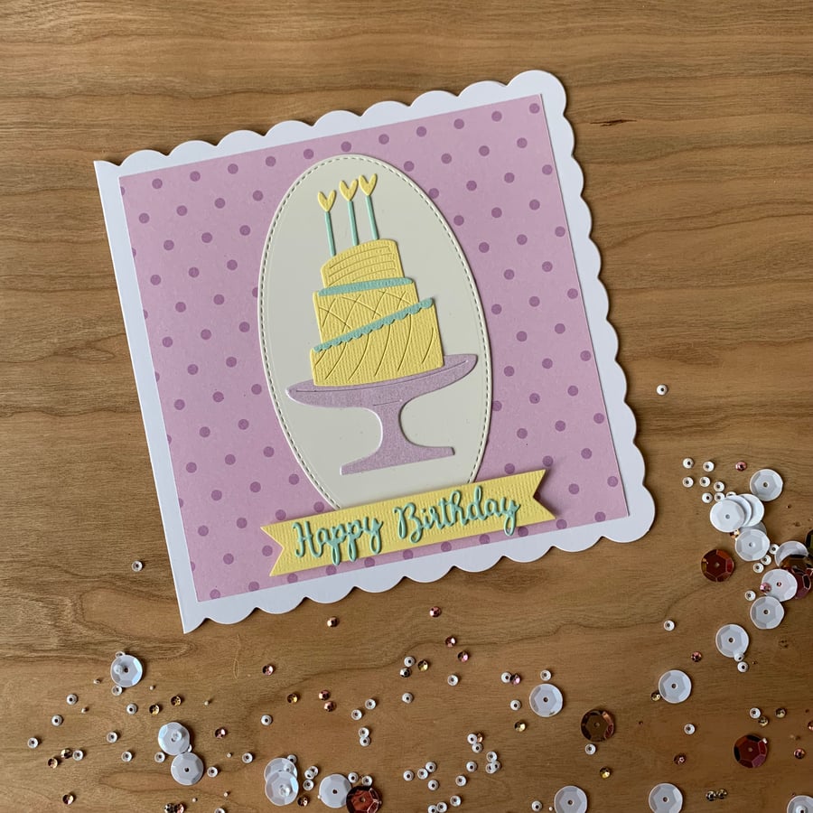 Handmade Birthday Cake Birthday Card