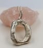 Molten Sterling Silver Initial O Pendant – Handmade Organic Letter Necklace - Image 7
