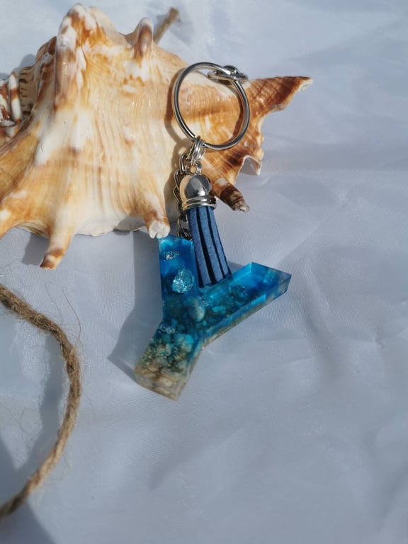 Resin Beach Keyring - Y