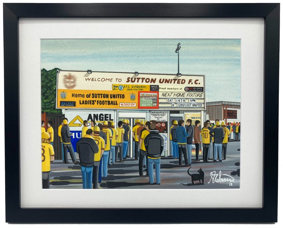 Sutton, Framed & Unframed Fine Art Print Utd United Football FC, Stadium Gift