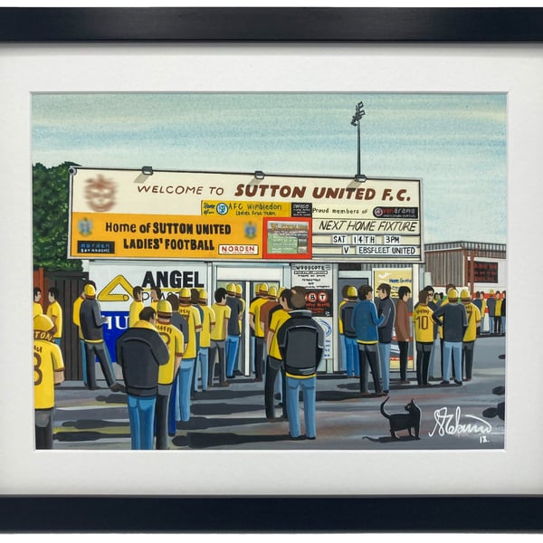 Sutton, Framed & Unframed Fine Art Print Utd United Football FC, Stadium Gift