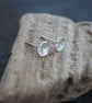 Small silver stud earrings, round studs - Image 3