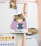 Cozy Tabby Cat Sticker, Big Cup of Nope, Not Today Funny Die cut Decal