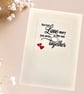 Wedding, engagement, anniversary card, the best love story quote, embossed card