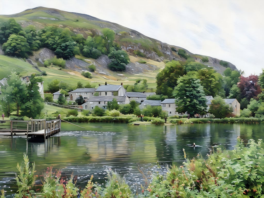 Yorkshire Dales Greeting Card Trout Fishing 