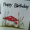 Red Mushroom Birthday Card