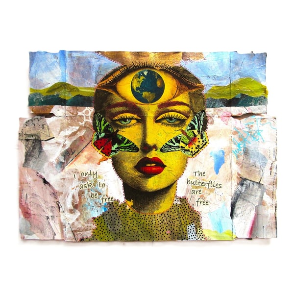 Surreal Female Portrait Eco Friendly Wall Art Feminist Figurative Artwork