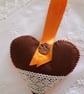 Pretty lace and felt hanging heart - Image 1