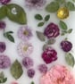 Handmade Resin Tray Set Pink Floral Design with Gold Detail and Coasters - Image 4