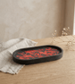 Black and Red Oval Decorative Dish - Catchall Valet Tray - Image 2