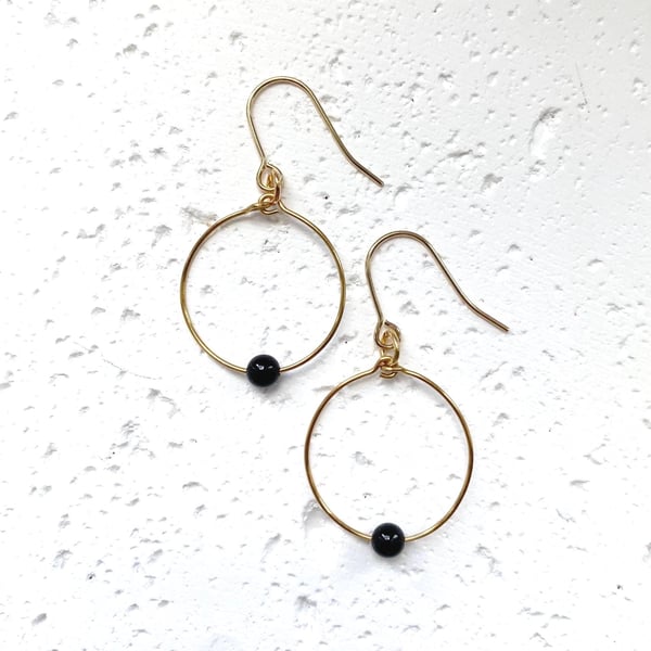 Small Cosmo Hoops - Black Onyx