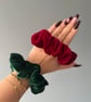 Silk viscose velvet scrunchie. Limited edition festive scrunchies. - Image 1