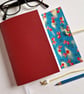 Goldfish Red Leather Journal, perfect Notebook or Sketchbook , Chiyogami Paper - Image 1