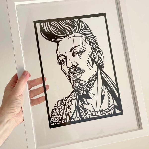 Boy George handcrafted papercut - Available in 2 sizes, Culture Club artwork