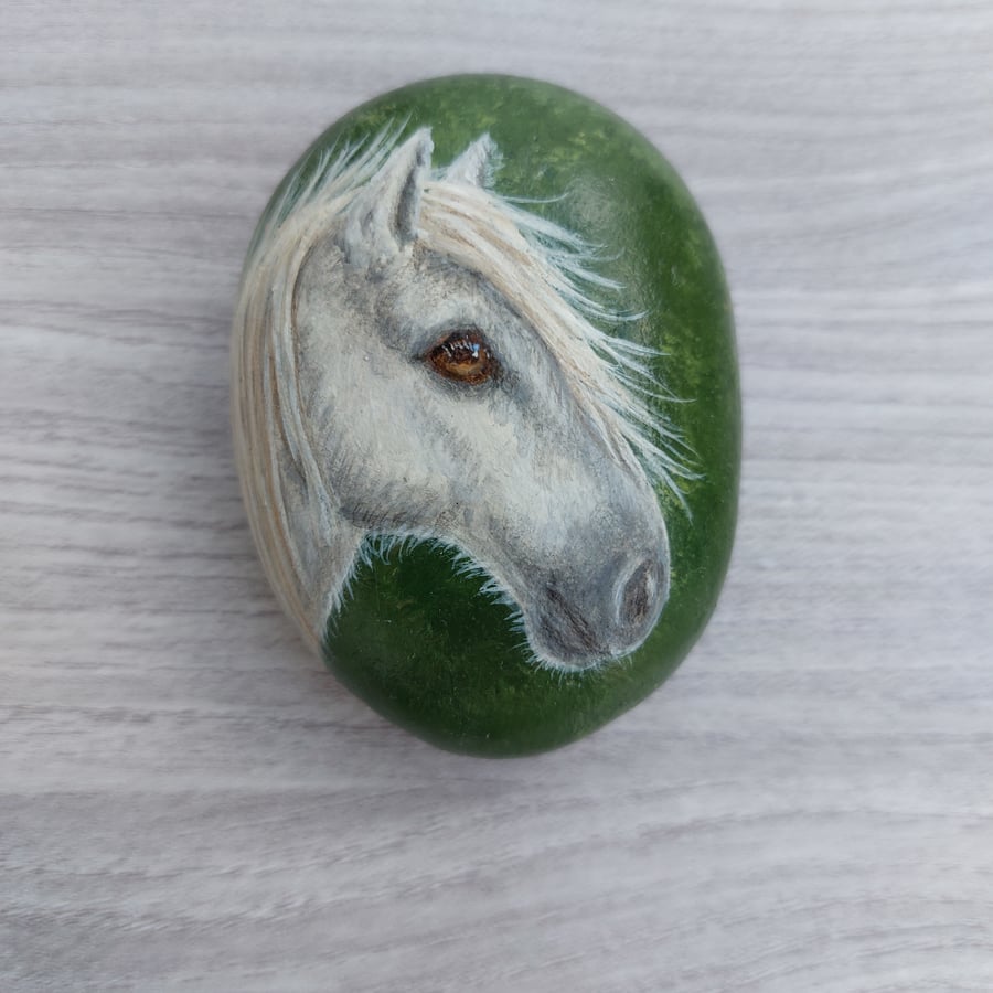 Highland Pony OOAK Handpainted Pebble. Unique Gift for Pony Lovers. 
