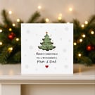 Mum and Dad Christmas Card, Handmade Christmas Card for Parents.