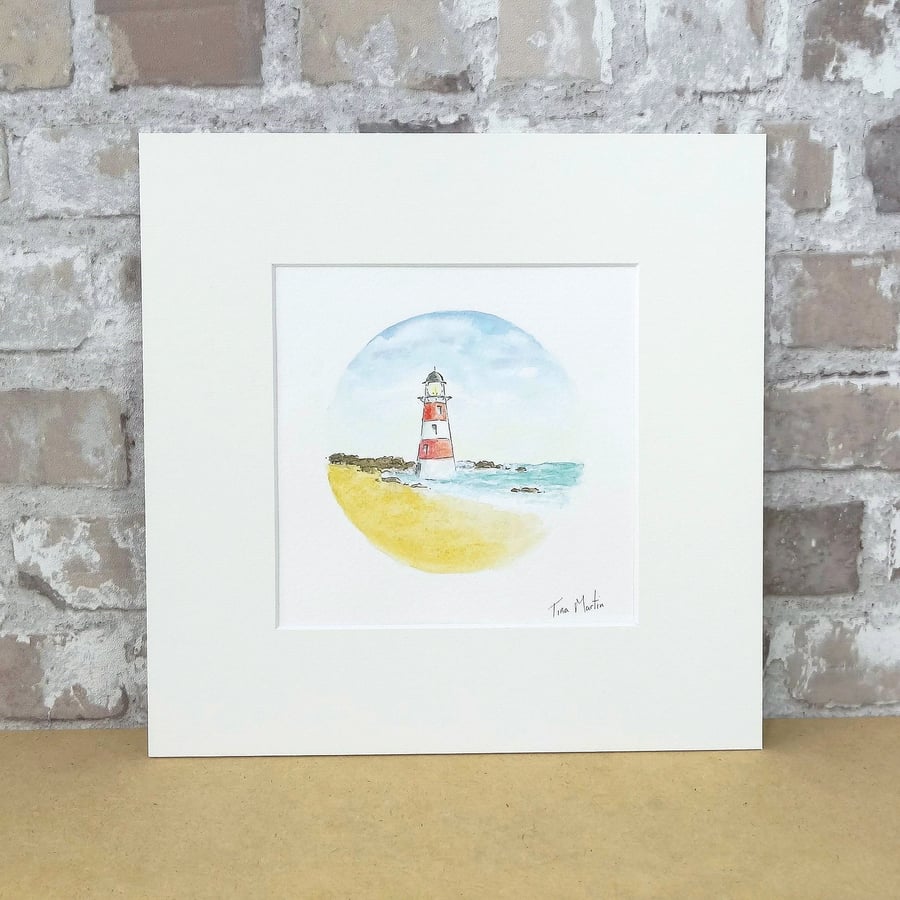 Lighthouse Original Art Watercolour Illustration