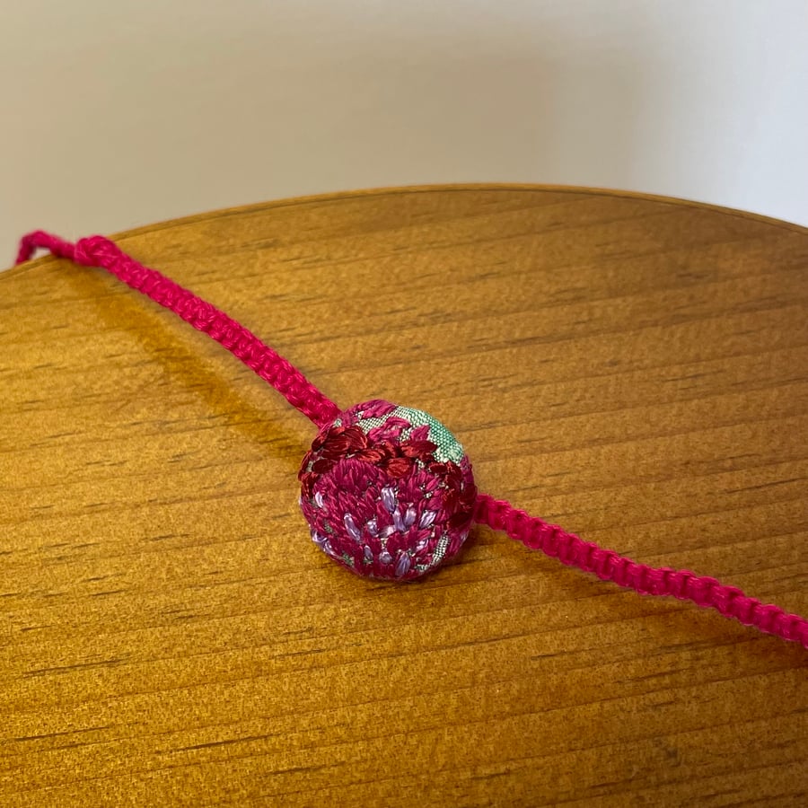 Hand embroidered bracelet