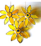 Sunflower Stained Glass Suncatcher Trio of Flowers Handmade Yellow - Image 3