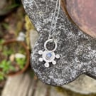 Sterling silver and blue moonstone pendant and chain, Rana necklace