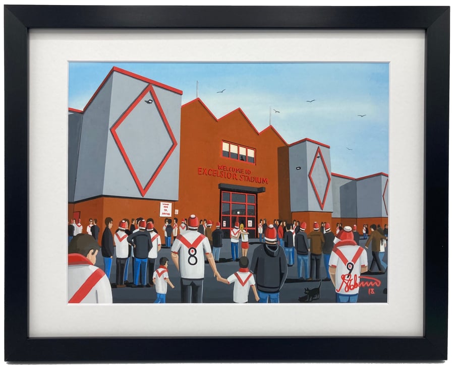 Airdrieonians F.C, Excelsior Stadium. Framed, Football Memorabilia Art Print