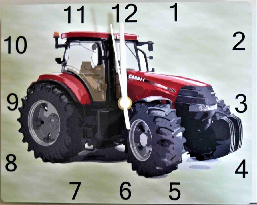 red tractor wall hanging clock classic tractor clock