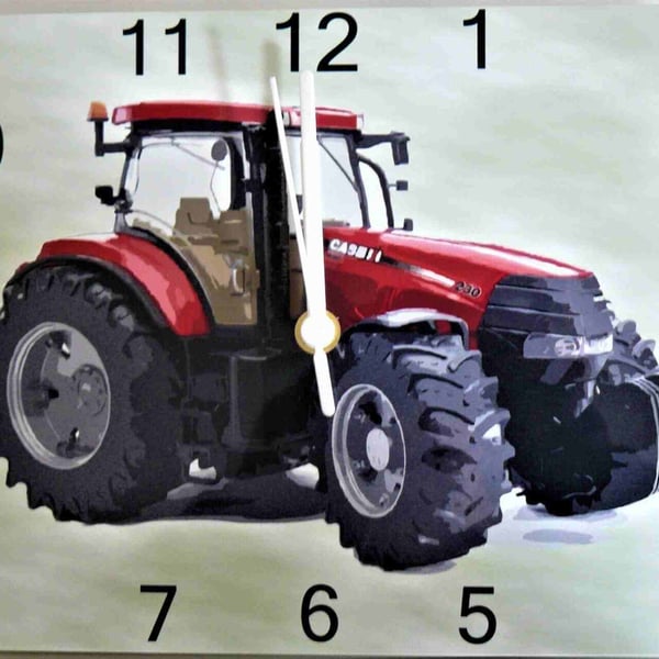 red tractor wall hanging clock classic tractor clock