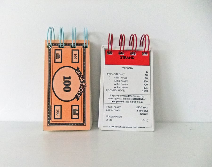 Set of 2 small notebooks - Monopoly notebooks 