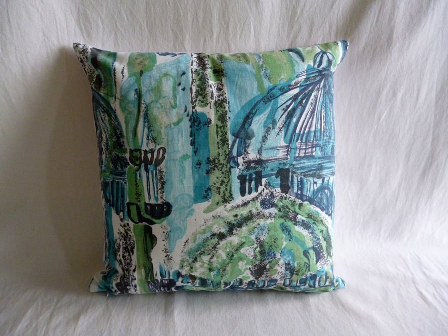 1960s vintage Mosques fabric cushion cover