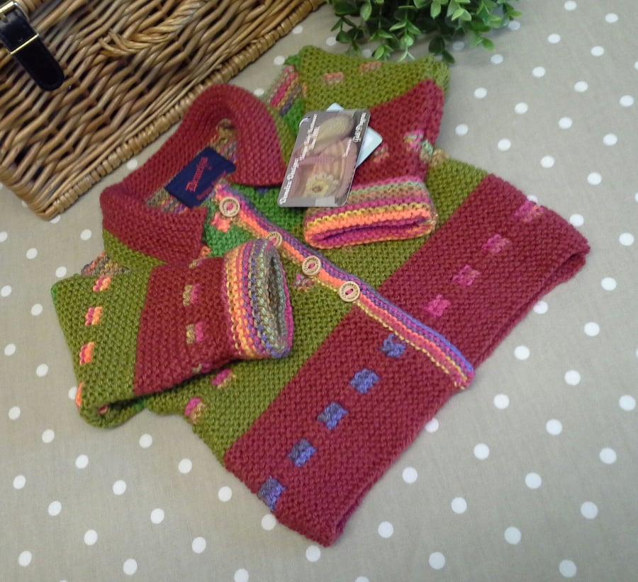 Toddlers Hand Knitted Designer Cardigan-Jacket  1 - 2 Years size
