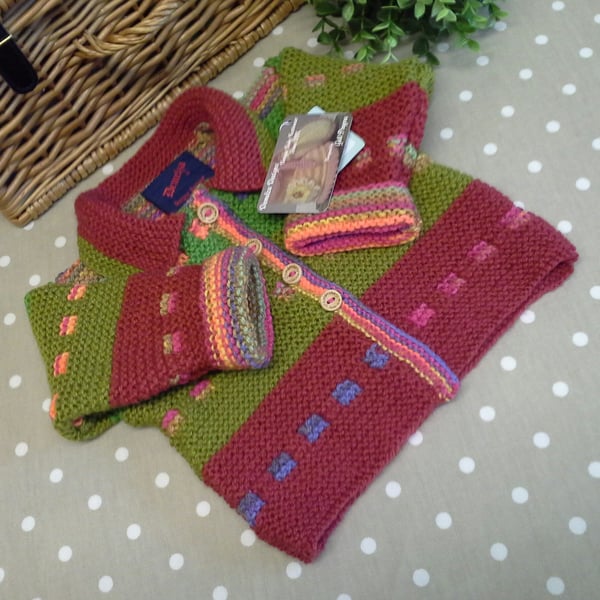 Toddlers Hand Knitted Designer Cardigan-Jacket  1 - 2 Years size