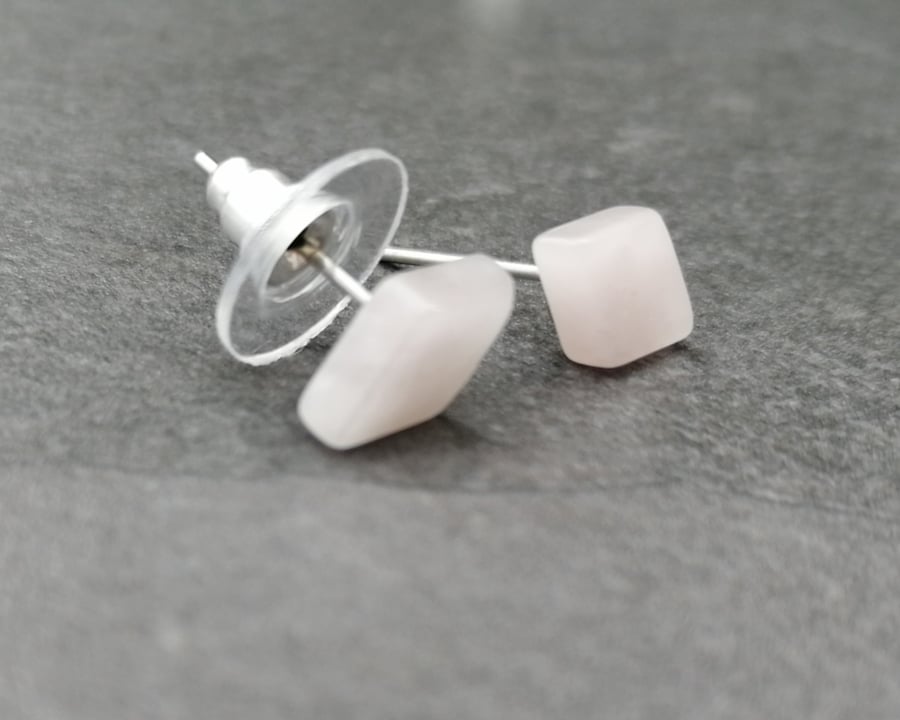 Rose Quartz Stud Earrings