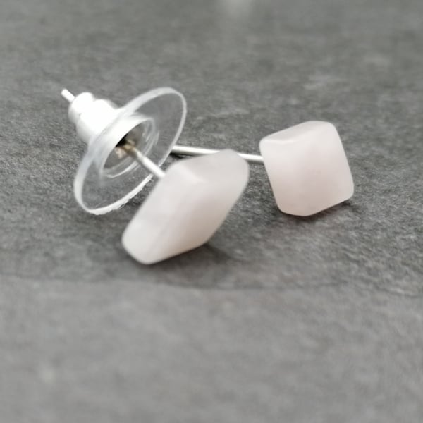 Rose Quartz Stud Earrings