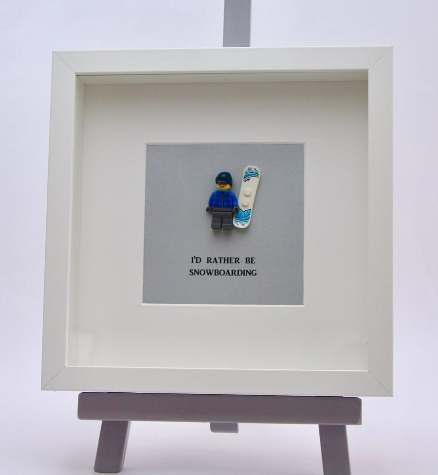 I'd Rather be Snowboarding mini Figure frame