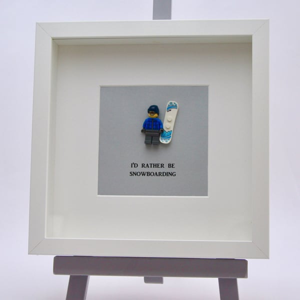 I'd Rather be Snowboarding mini Figure frame