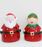 Santa's Elf Tea Light Holder – Hand-Painted Ceramic Christmas Decoration
