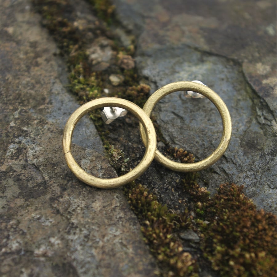  Brass Circle Studs 