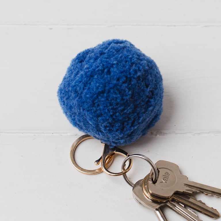Summer Seconds Pom Pom keyring bag charm - river blue